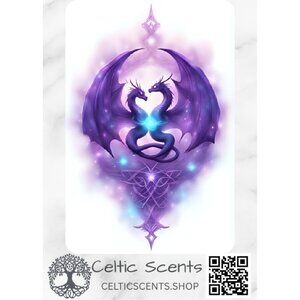 Celtic Knot Magnetic Bookmark, Laminated with Strong Magnet (Purple Dragons)
